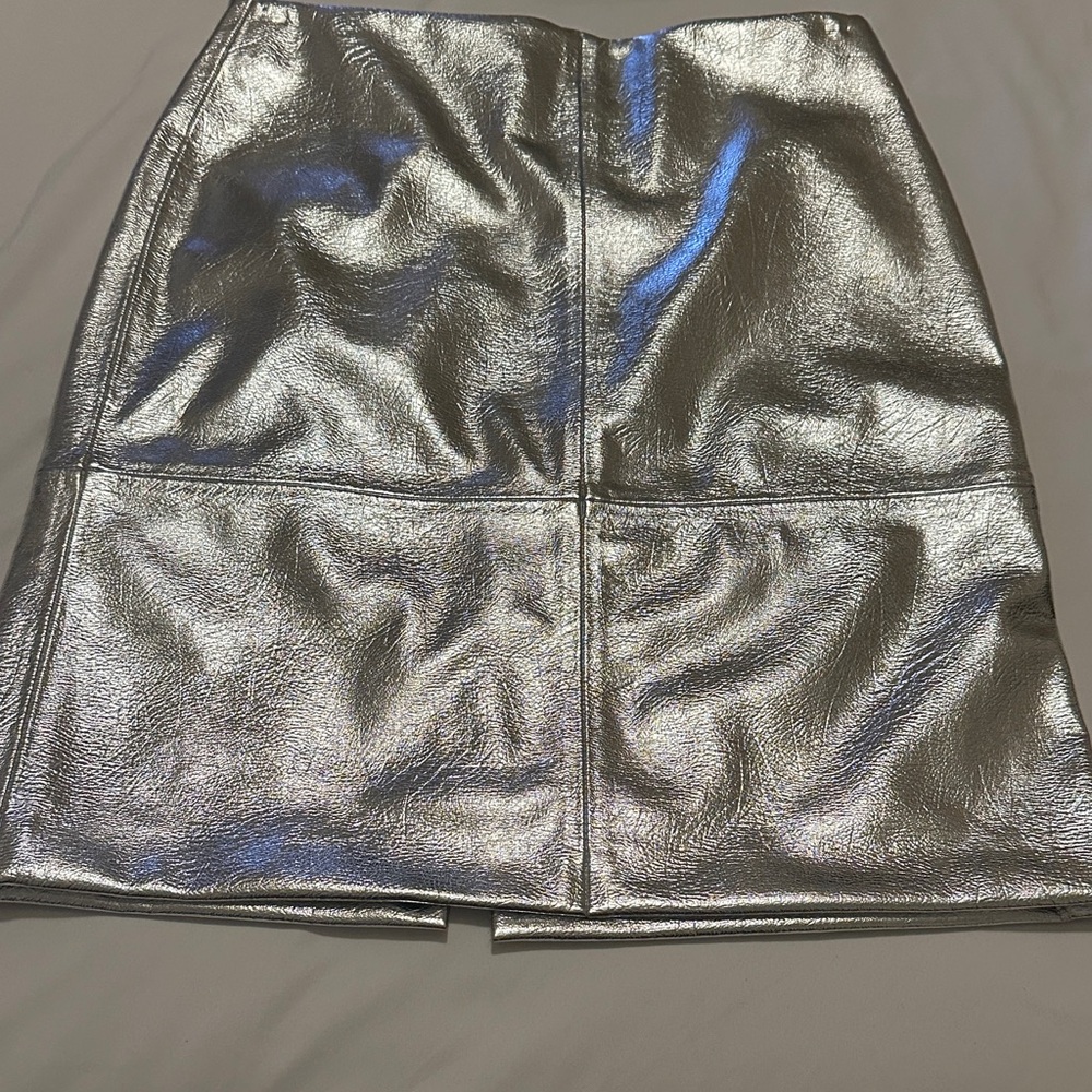 H&M Metallic Silver Pencil Skirt